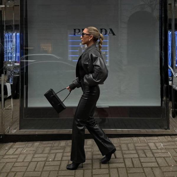 The Chelsea Flared Leather Trousers