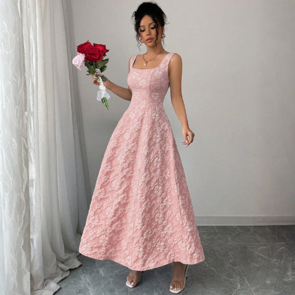 The Santorini Jacquard Floral Maxi Dress