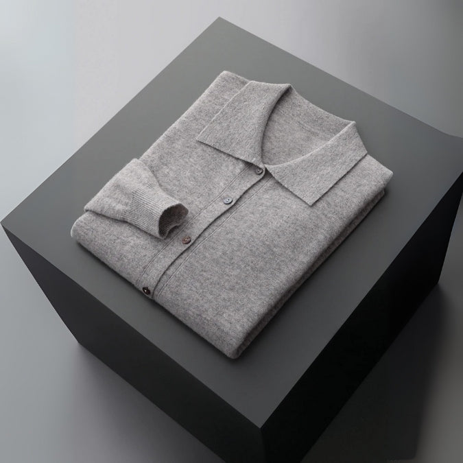 The Amalfi Merino Wool Polo Cardigan