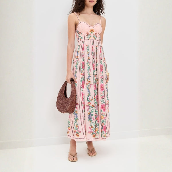 The Mykonos Floral-Embroidered Maxi Dress
