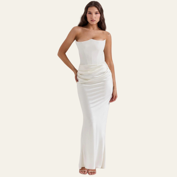 The Vienna Satin Evening Maxi Dress