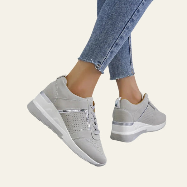 The Verona Metallic-Panel Wedge Sneakers