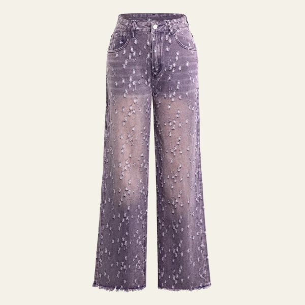 The Lyanna Threaded Straight-Leg Jeans