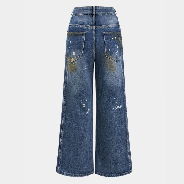 The Arden Paint-Splattered Wide-Leg Jeans