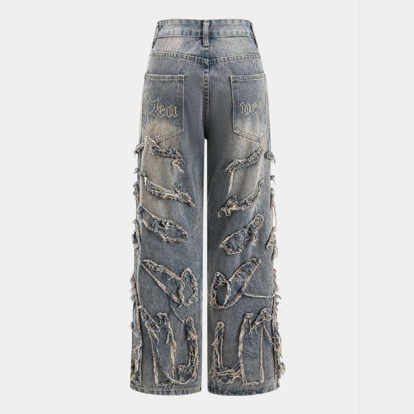 The Callen Distressed Wide-Leg Jeans