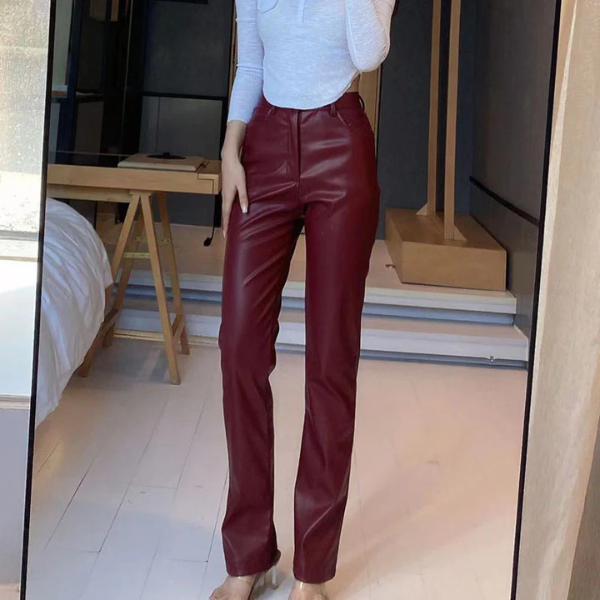 The Sorelle Straight-Leg Leather Pants