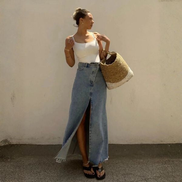 The Selene High-Slit Maxi Skirt