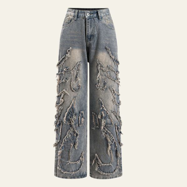 The Callen Distressed Wide-Leg Jeans