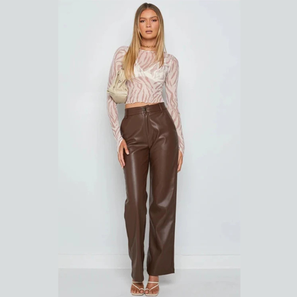 The Sorelle Straight-Leg Leather Pants
