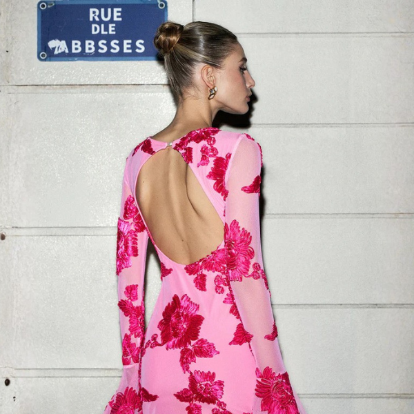 The Camille Backless Floral Mini Dress