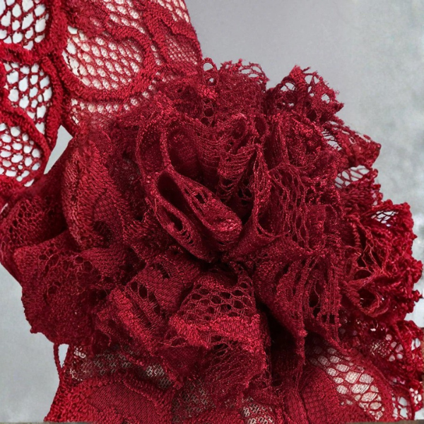 The Marisse Lace Halter Evening Gown