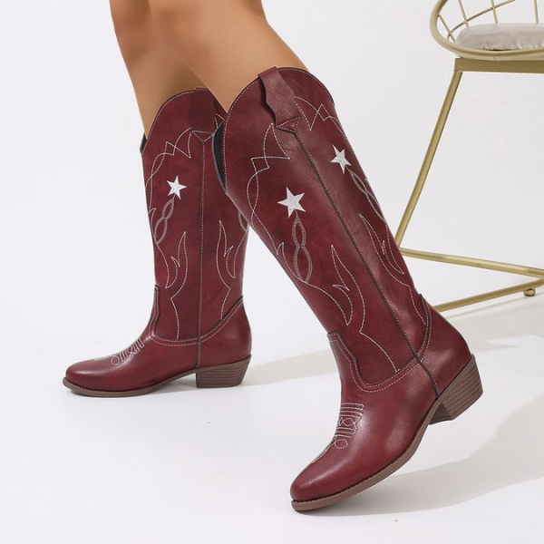 The Odessa Embroidered Knee Boots