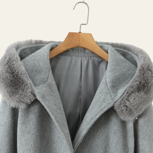 The Arlena Hooded Trim Wrap Coat