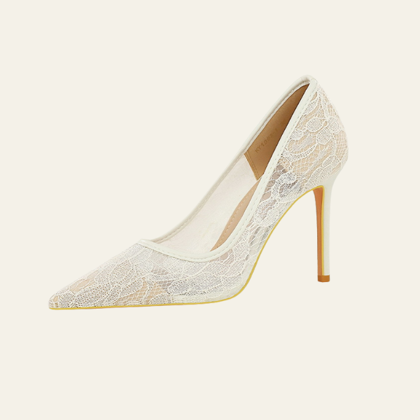 The Sienne Lace Pointed-Toe Stiletto Heels