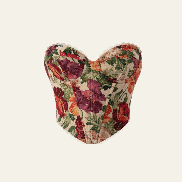 The Fiore Vintage Floral Corset Top