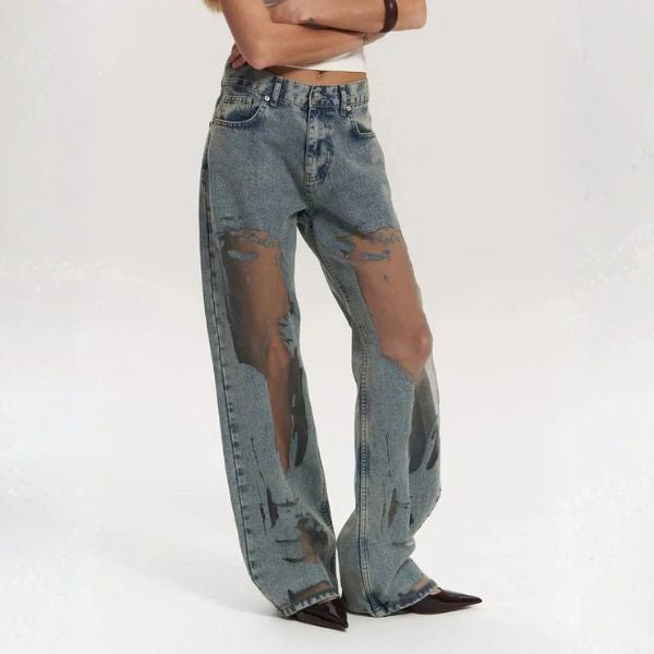 The Milan Mesh-Panel High-Waist Jeans