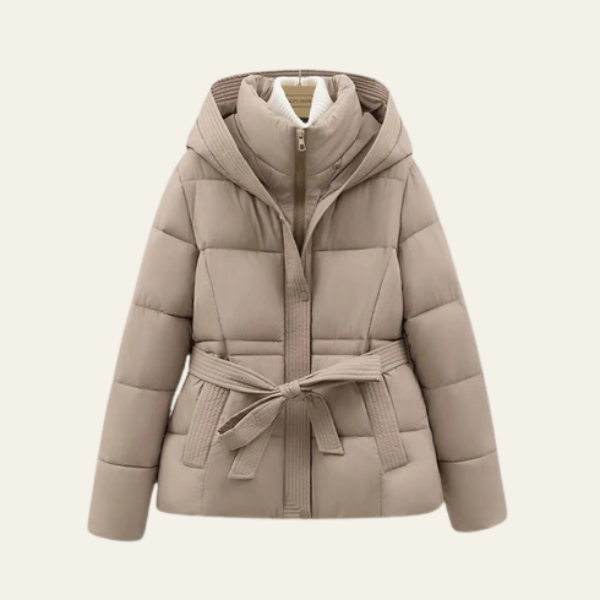The Selvara Belted Hooded Puffer Jacket