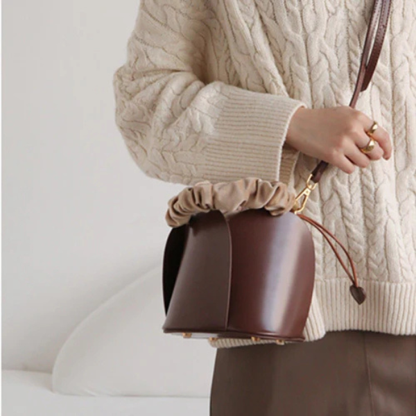 The Marlowe Ruched-Handle Bucket Bag