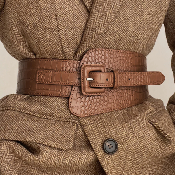 The Arden Croc-Texture Buckle Belt