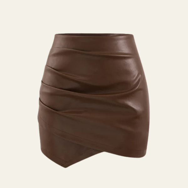 The Lira Asymmetric Ruched Mini Skirt