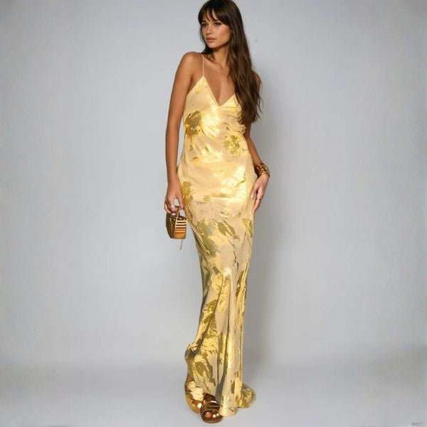 The Santorini Evening Slip Maxi Dress