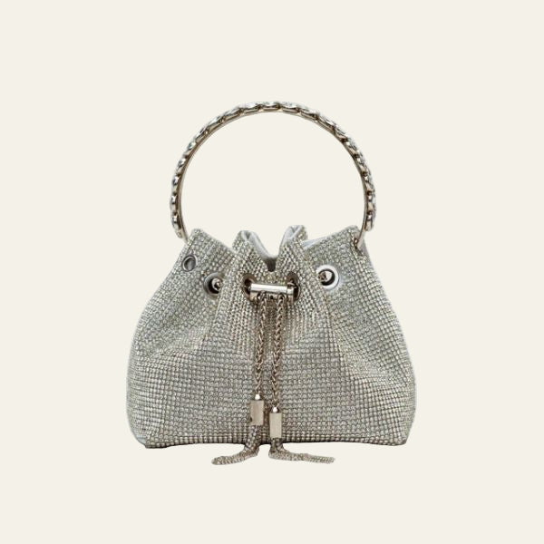 The Dazzle Crystal Chain Bucket Bag