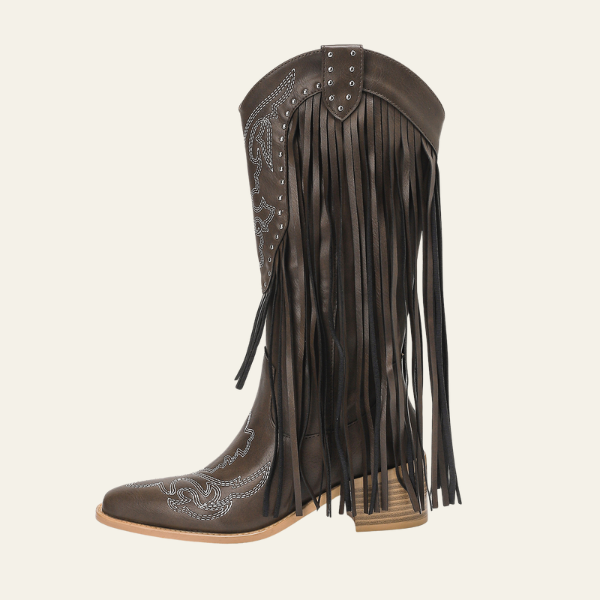 The Dakota Fringe Western Knee Boots