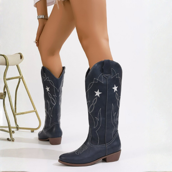 The Odessa Embroidered Knee Boots