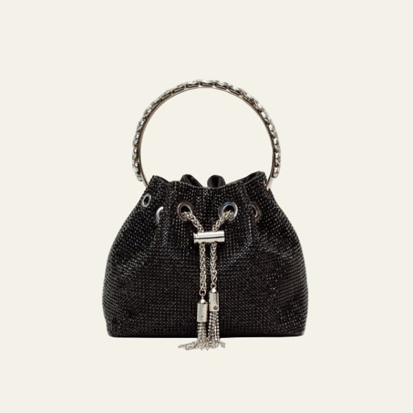 The Dazzle Crystal Chain Bucket Bag