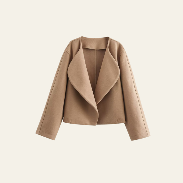 The Amara Draped Open-Front Coat