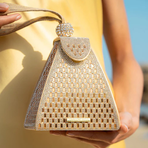 The Sorella Crystal Pyramid Clutch
