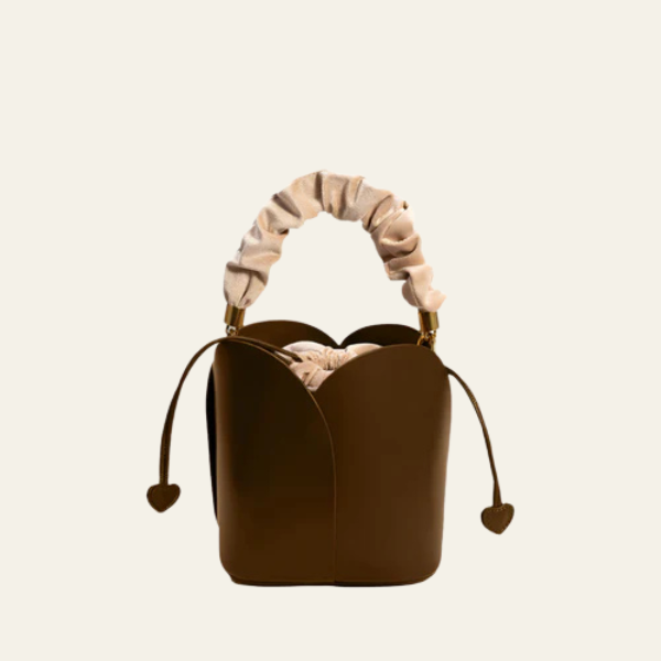 The Marlowe Ruched-Handle Bucket Bag