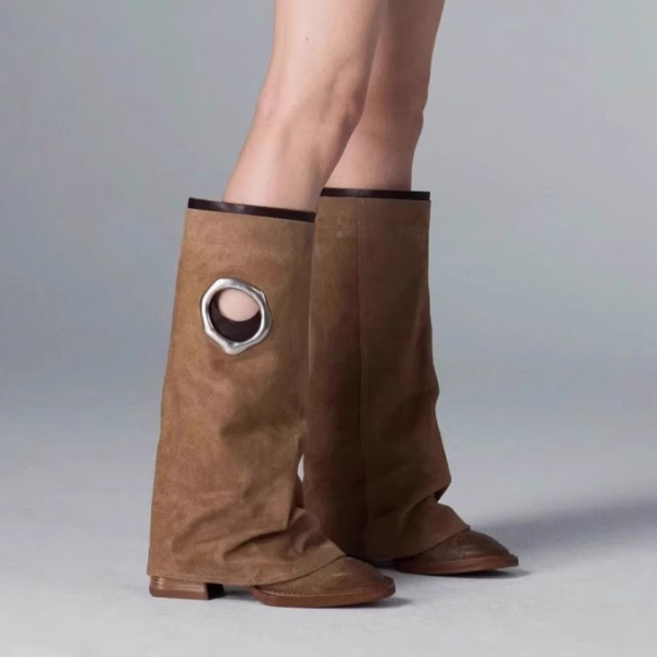 The Sorella Cutout Square-Toe Western Boots