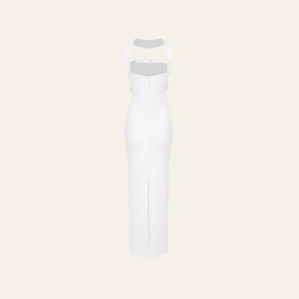 The Amara Strapless Scarlet Maxi Dress