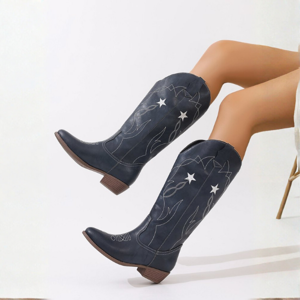 The Odessa Embroidered Knee Boots