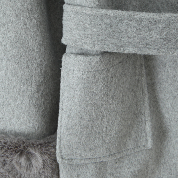 The Arlena Hooded Trim Wrap Coat