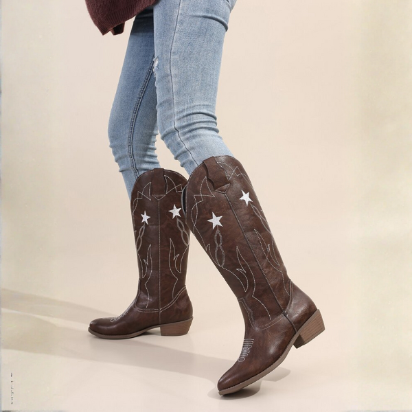 The Odessa Embroidered Knee Boots