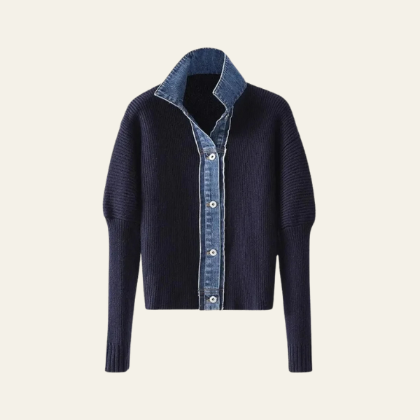 The Marenya Women’s Cardigan with Denim Trim