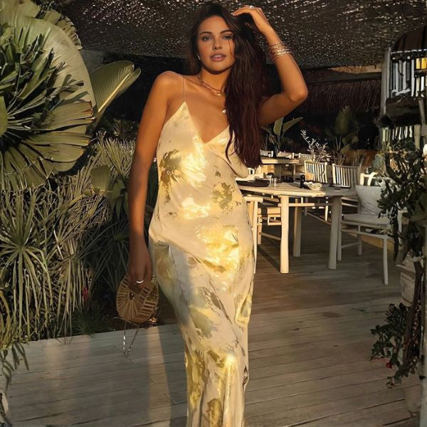 The Santorini Evening Slip Maxi Dress