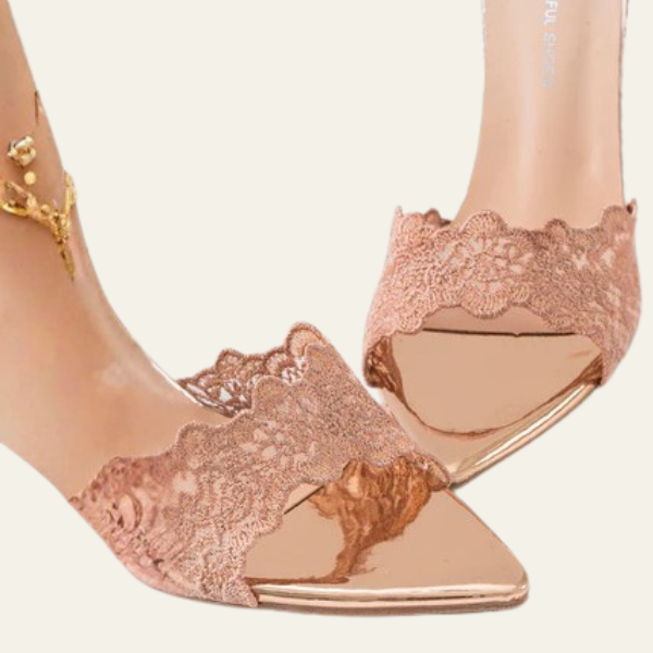 The Amara Lace Pointed Heels