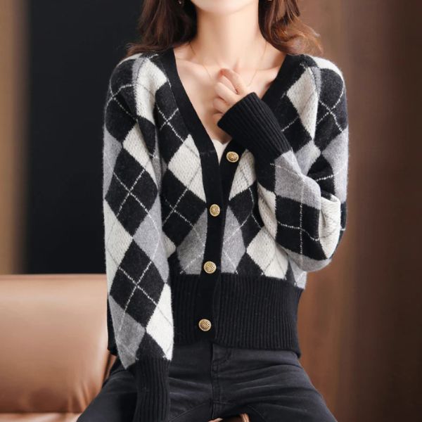 The Ardinne Argyle Knit Cardigan
