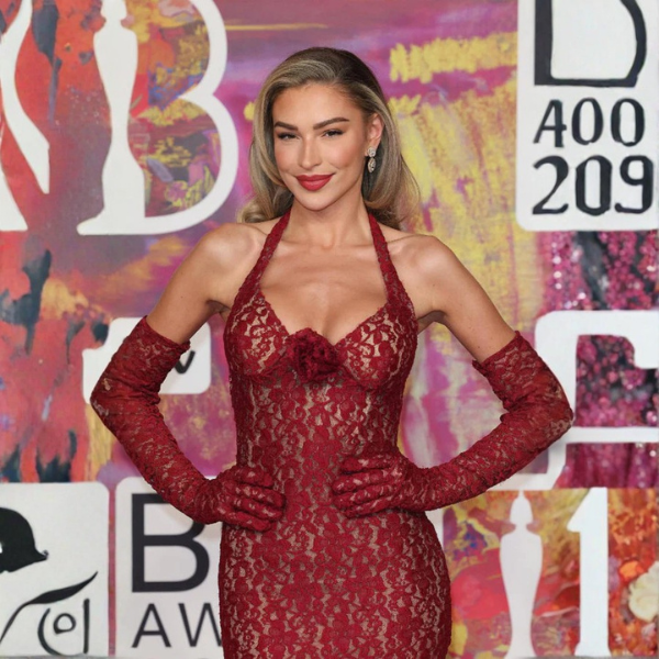 The Marisse Lace Halter Evening Gown