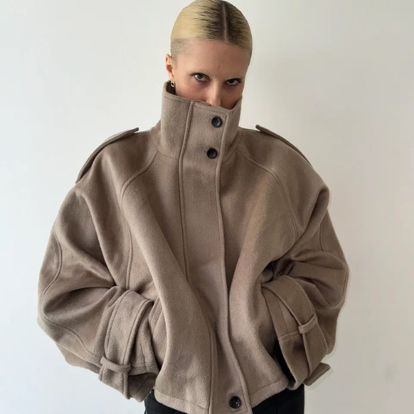 The Marlowe Stand-Collar Short Coat