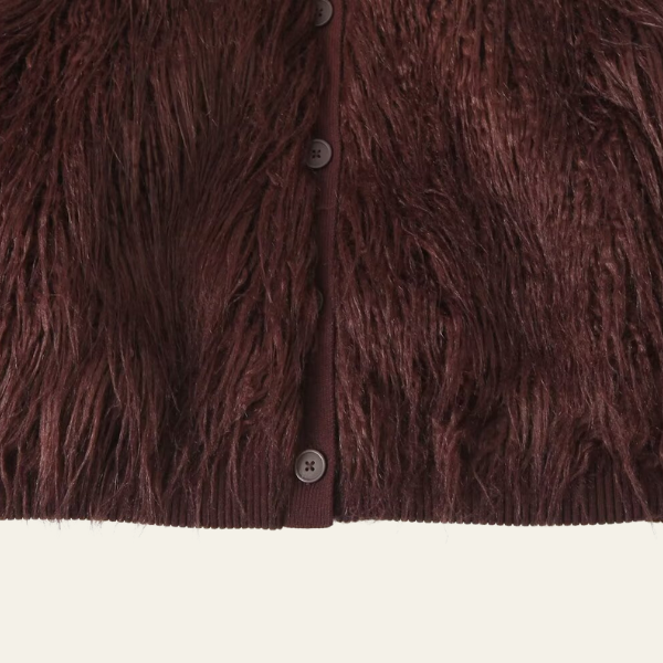 The Aurelia Faux-Fur Knit Retro Coat