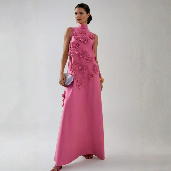 The Amara Flower Embellished Maxi Dress