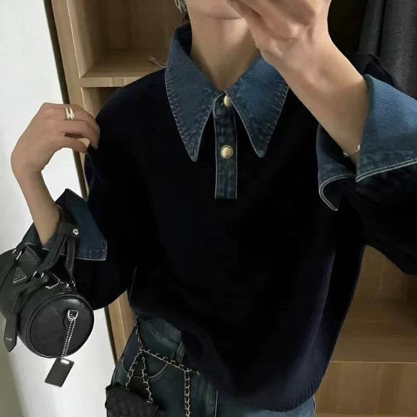 The Livia Contrast Collar Sweater