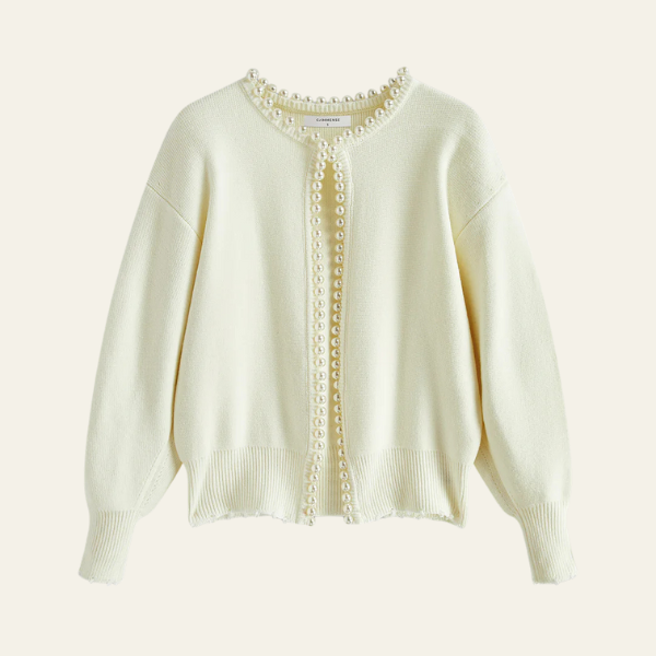 The Amara Pearl-Trim Cardigan