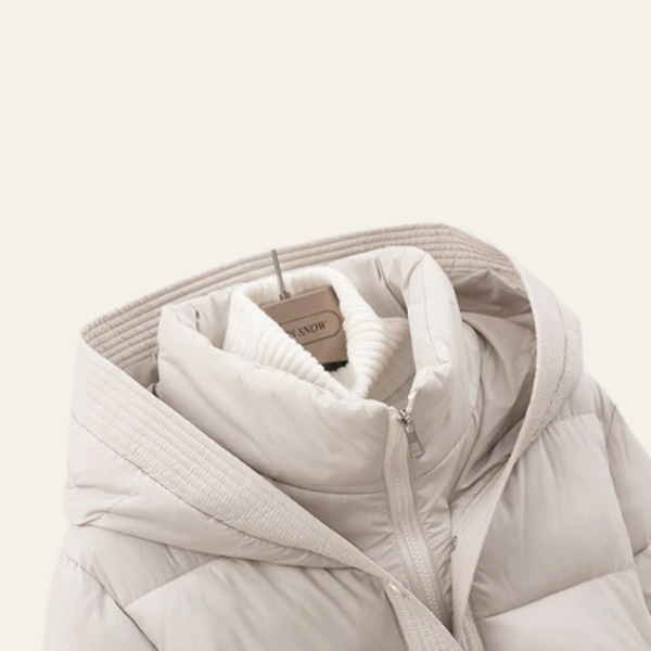 The Selvara Belted Hooded Puffer Jacket