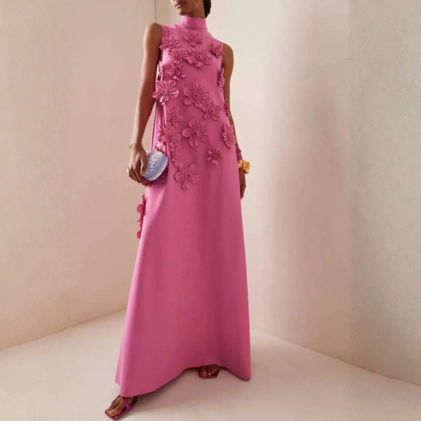 The Amara Flower Embellished Maxi Dress