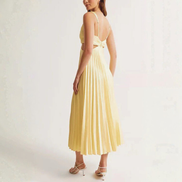 The Elodie Pleated V-Neck Dress